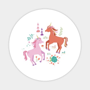 Pink & Coral Unicorn Magnet